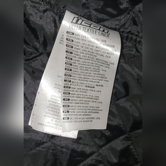 ICON HELLA Sz M Womens Motorcycle Black Jacket Textile Armor Zip Out Protective - Picture 8 of 8